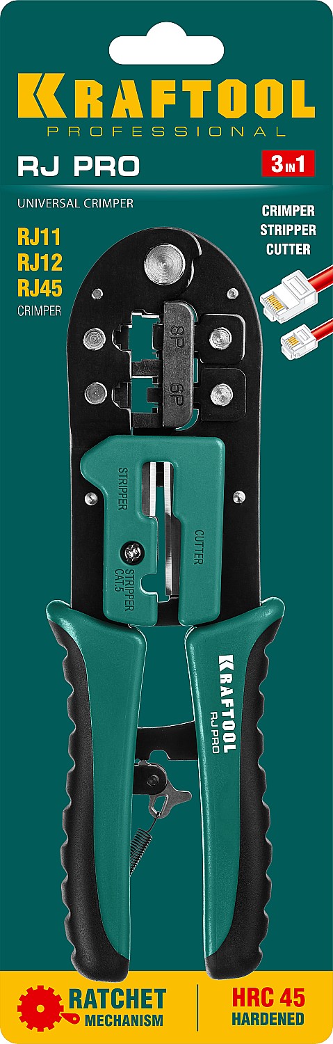 RJ-Pro кримпер универсальный, RJ45, RJ11/RJ12, KRAFTOOL. Фото N8