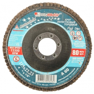  Круг лепестковый торцевой абразивный для шлифования, 125 х 22,2мм, зерно P60 "Луга" (5 шт) 
