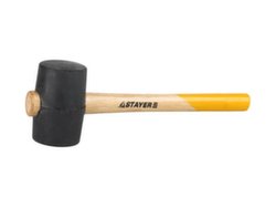  Киянка STAYER "STANDARD" резиновая черная с деревянной ручкой, 225г 