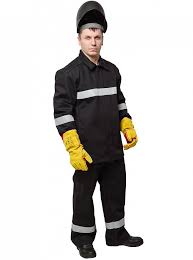  Костюм сварщика WORKER (3 кл.защиты) КСв №124 W, черный 
