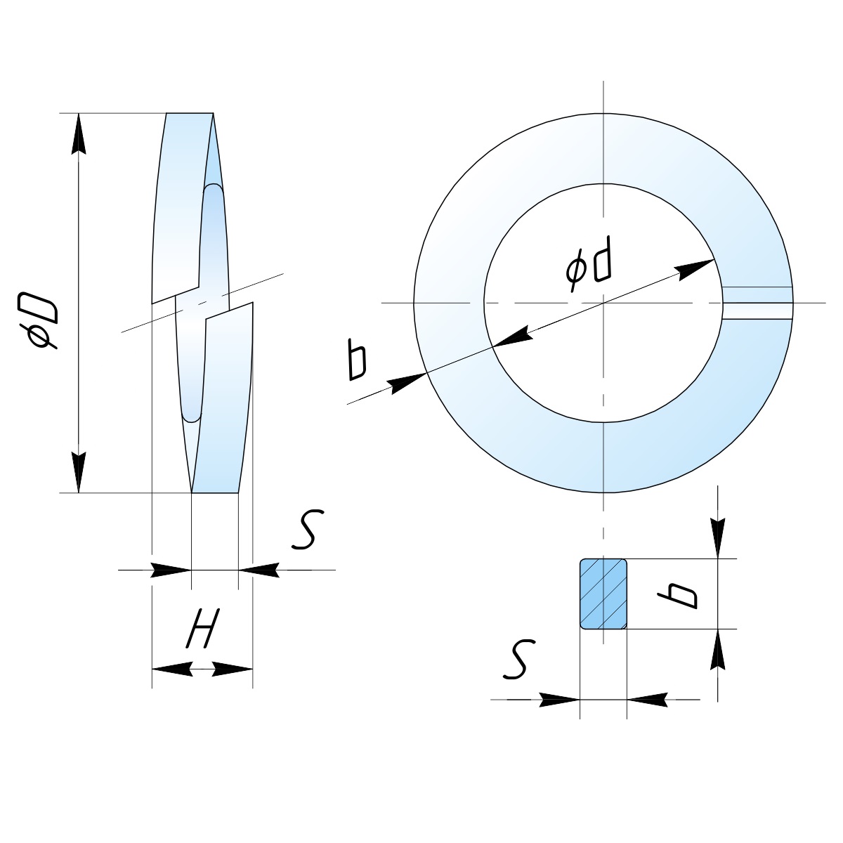 Шайба гроверная М20 DIN 127 оцинкованная. Фото N3