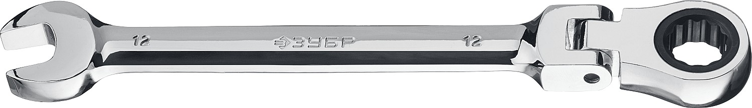 Комбинированный гаечный ключ трещоточный шарнирный 12 мм, ЗУБР