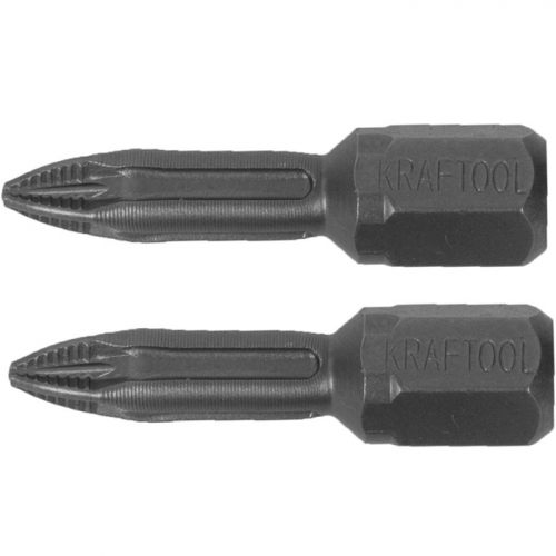  Биты торсионные PZ3, 25мм, 2шт. кованые, обточенные, Cr-Mo сталь, C 1/4", KRAFTOOL ЕХPERT 