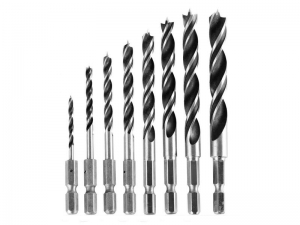  Набор сверл по дереву спиральные, сталь 45, М-образная заточка, d=3-4-5-6-7-8-9-10мм, URAGAN 8шт 