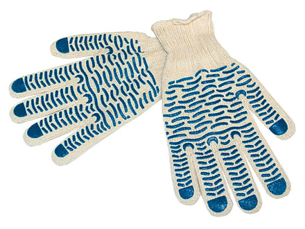  Перчатки ХБ с ПВХ 5 нитей, 10 класс (1 пара) 