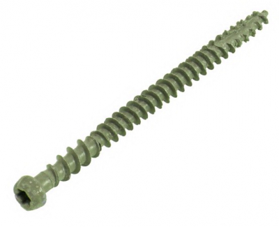  Шуруп для террасной доски Rusconnect NANO 5х40 мм двойная резьба полуцилиндр. голов. Зеленый /200 шт 