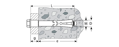  Анкерный болт с пластиковым кольцом, желтопассивированный, 16х110мм, ТФ6, 1шт, ЗУБР 