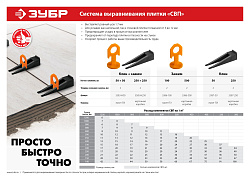  Система выравнивания плитки (клин+зажим), ЗУБР 50+50 ШТ, 3383-H50 