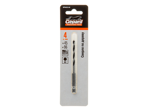  Сверло по дереву  4х45х96 шестигр. GEPARD 