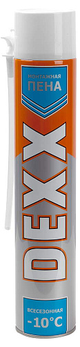  Пена DEXX монтажная, адаптерная, всесезонная, 750мл (12 шт) (22л) 