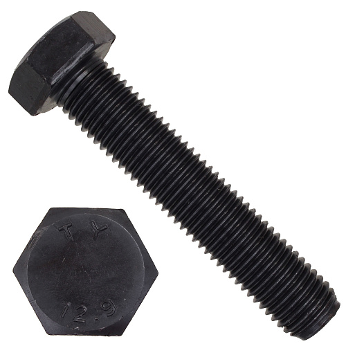  Болт с шестигранной головкой М12 х 35 DIN 933 кл.пр. 12.9 (черный),  