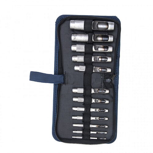  Набор пробойников для кожи 3; 4; 5; 6; 7; 8; 9; 10; 12; 14; 16; 19 мм, 12 шт, чехол// Сибртех 