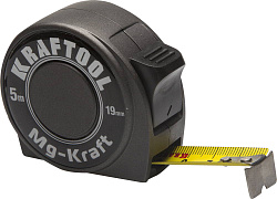  Рулетка KRAFTOOL "PRO" "MG-Kraft", особопроч корпус, Mg сплав, нейлон покрытие,  5 м 19 мм 