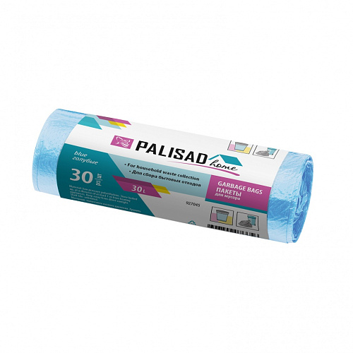  Пакеты для мусора 30 л x 30 шт. голубые, Home// Palisad 