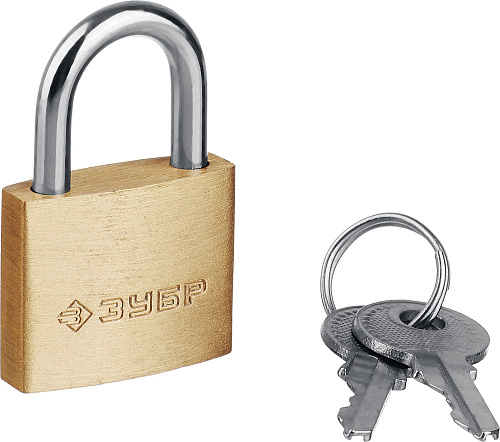  Замок навесной мини, ЗУБР 25 ММ, ЛАТУННЫЙ КОРПУС 37130-25_Z01 