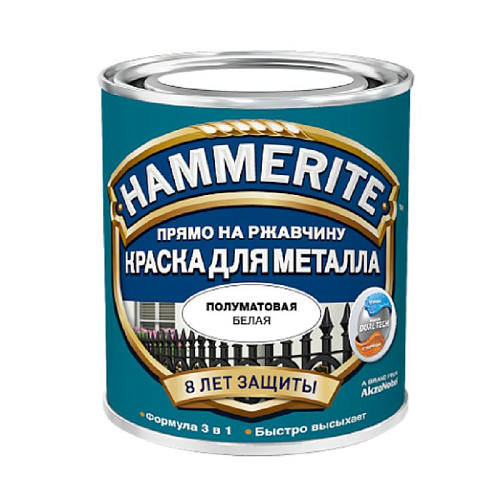  Краска по ржавчине Hammerite гладкая белая (0,25 л) 
