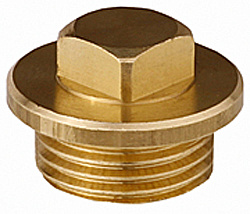  Заглушка GENERAL FITTINGS, 6-ти гранная головка с прижимной шайбой, никелиров. латунь, наружная 