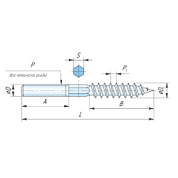 Шуруп - шпилька (сантехническая) М10 x 120мм, шестигранник, Torx 25, оцинкованная, 450шт ЗУБР 