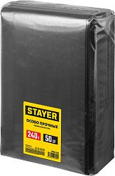  Строительные мусорные мешки STAYER 240л, 50шт, особопрочные, чёрные, HEAVY DUTY 