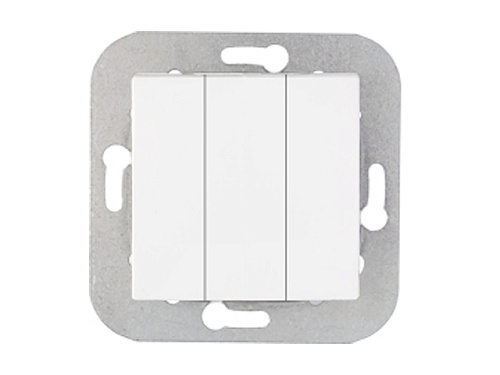  Выключатель 3 клав. (cкрытый, 10А) белый, Уют, BYLECTRICA 