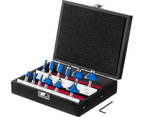  Набор профильных фрез по дереву ЗУБР "ПРОФЕССИОНАЛ", 12 шт 