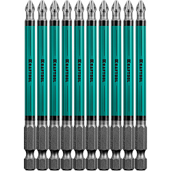 Биты PH2, 100 мм, тип хвостовика E 1/4", 10 шт в блистере KRAFTOOL 