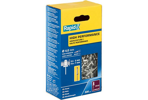  Заклепка из алюминия d4.0x12 мм, RAPID R:High-performance-rivet 500 шт 