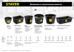  Строительный прямоугольный таз STAYER 120 л 06099-120 