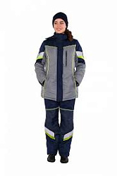  Куртка зимняя женская PROFLINE SPECIALIST (тк.Таслан), серый/т.синий 