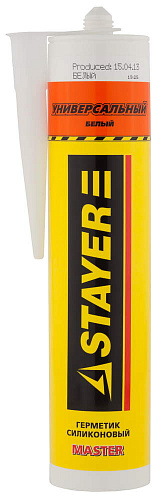  Герметик STAYER "MASTER" универсальный, силиконовый, белый, 260мл 