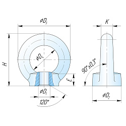  Рым - гайка М20 DIN 582 оцинк. 