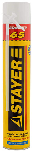  Пена STAYER BlackMAX 65 профессиональная монтажная, адаптерная, всесезонная, 800мл (12 шт) 