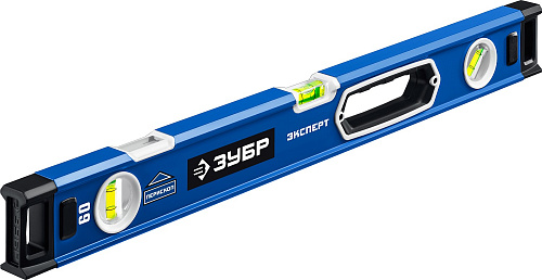  Мощный уровень ЗУБР 600 мм с рукоятками и зеркальным глазком Эксперт 
