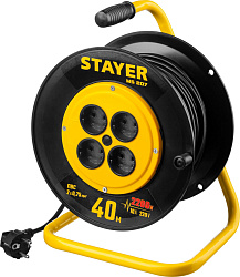  Удлинитель на катушке "MS 207", 40 м, 2200 Вт, 4 гнезда, ПВС 2x0,75 мм2, STAYER 