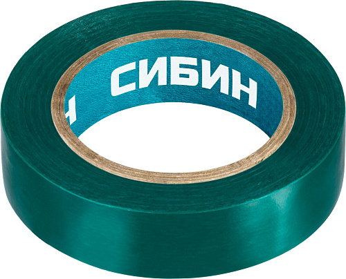  Изолента ПВХ, 10м х 15мм, зеленая СИБИН  