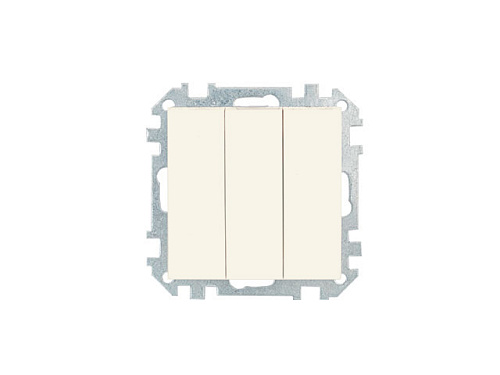  Выключатель 3 клав. (cкрытый, 10А) бежевый, Стиль, BYLECTRICA 