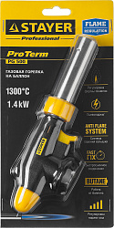  Газовая горелка "ProTerm" на баллон, STAYER "PROFESSIONAL" 55580, с пьезоподжигом, регулировка пламе 