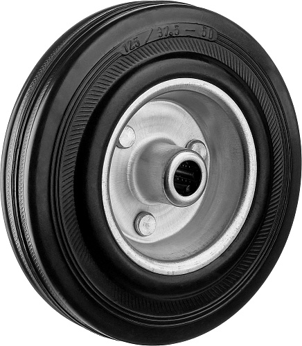  Колесо d=125 мм, г/п 100 кг, резина/металл, игольчатый подшипник, ЗУБР 