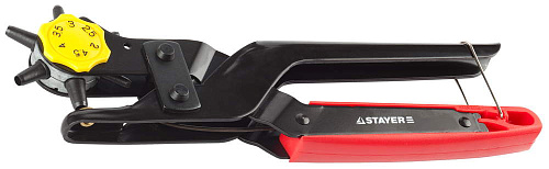  Дырокол STAYER "PROFESSIONAL" револьверный для кожи, усиленный, 6-в-1, 2-4,5мм 