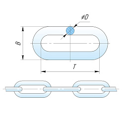  Цепь ЗУБР длиннозвенная, DIN 763, оцинкованная сталь, d=8мм, L=18м 