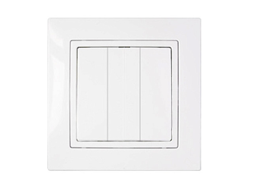  Выключатель 3 клав. (cкрытый, 10А) белый, Уют, BYLECTRICA 