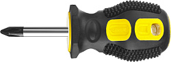  Отвертка двухкомпонентная рукоятка, магнитный наконечник, "STUBBY", PH1x38мм STAYER 2510-38-1_z02 