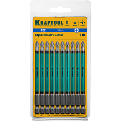  Биты PZ2, тип хвостовика E 1/4", 100 мм, 10 шт в блистере KRAFTOOL 