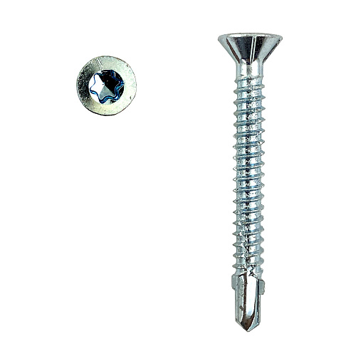  Шуруп (саморез) Rusconnect флюгель (Flugel, JFL) дерево к металлу потай 5,5х60мм (CWM5560) (100 шт) 