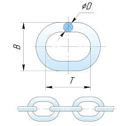  Цепь ЗУБР короткозвенная, DIN 766 оцинкованная сталь, d=5мм, L=45м 