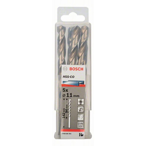  Сверло HSS-G Topline (5 шт; 9х125 мм; HSS) по металлу Bosch 2608596916 