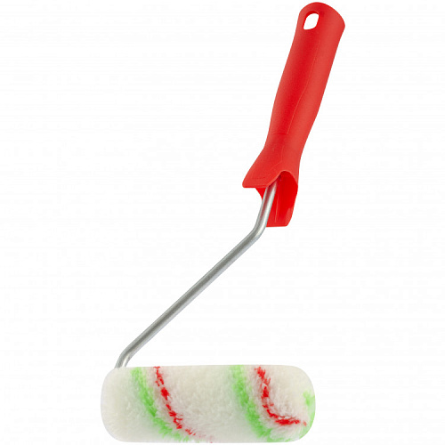  Мини-валик в сборе "Эмали",110мм,ворс 12мм,D 16 мм,D ручки 6 мм,полиамид,полиакрил// Сибртех 