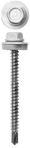  Саморез кровельный D4,8х35 мм RAL9003 Сигнальный белый (3000 шт), упак 