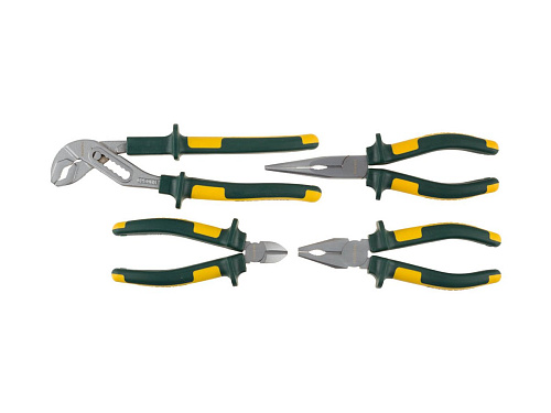  Набор губцевого инструмента, 4 предм. Cr-Mo,маслобенз двухкомп. рукоятки, KRAFTOOL"KRAFT-MAX" 