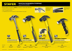  Молоток-гвоздодер STAYER "PROFESSIONAL" ProStrike укороченный с фиберглассовой рукояткой, 225г 